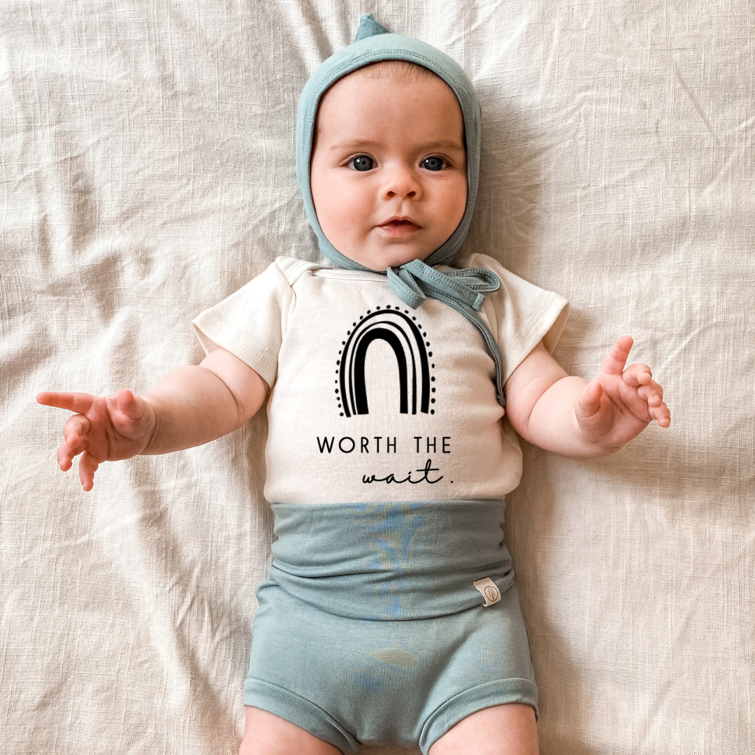 Worth the Wait Rainbow - Organic Cotton Bodysuit - HoneyBug 