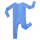 Pure Blue Zippered Baby Romper