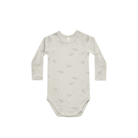 Bamboo Long Sleeve Bodysuit | Elephant - HoneyBug 