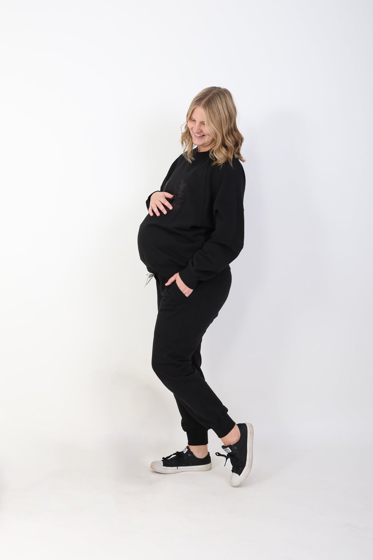 ELLE || ORGANIC COTTON MATERNITY CREW NECK PULLOVER