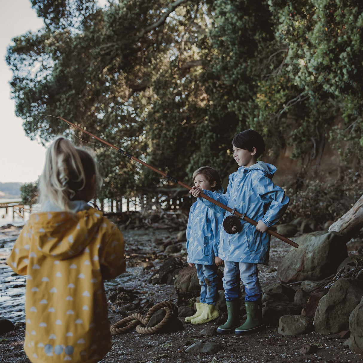 Lightning Bolt Recycled Waterproof Raincoat - HoneyBug 