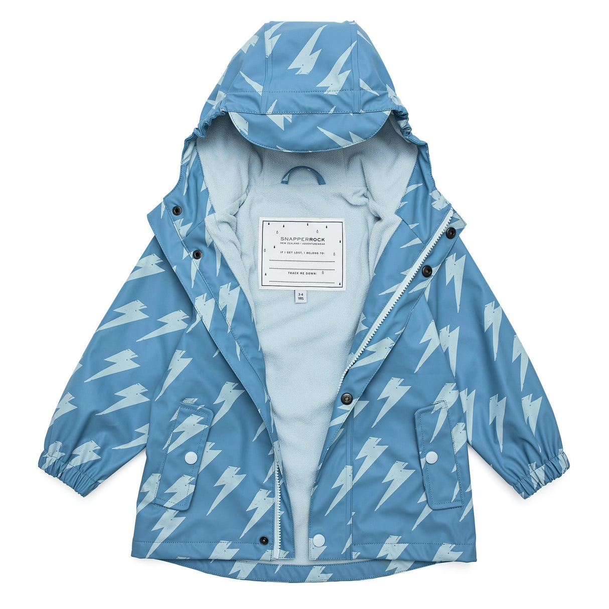 Lightning Bolt Recycled Waterproof Raincoat - HoneyBug 