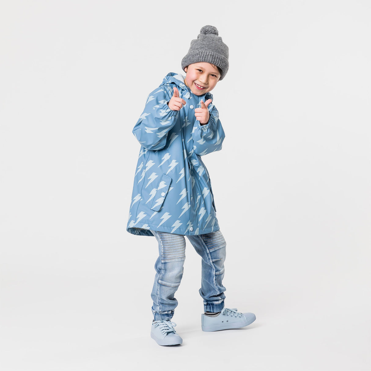 Lightning Bolt Recycled Waterproof Raincoat - HoneyBug 