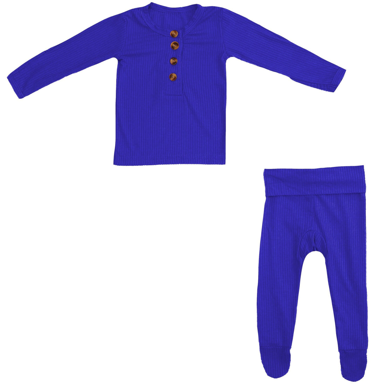 Softest 2 Piece Set - Ribbed Royal Blue