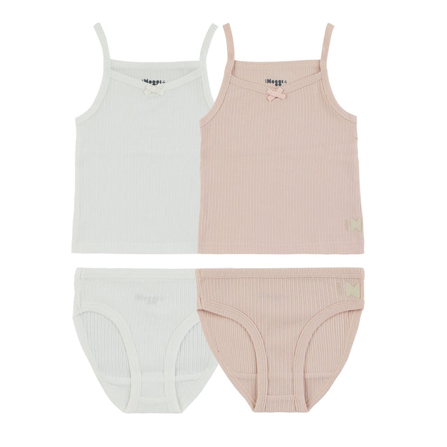 Ribbed Mauve + White  (2 Sets) - HoneyBug 