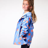 Cornflower Polka Dot Recycled Waterproof Raincoat - HoneyBug 