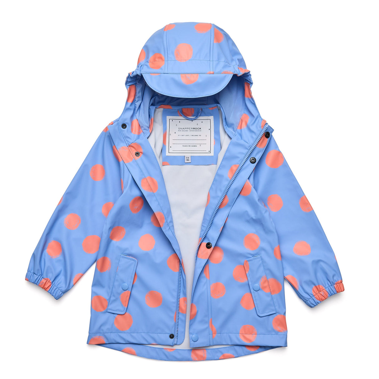 Cornflower Polka Dot Recycled Waterproof Raincoat - HoneyBug 