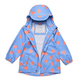 Cornflower Polka Dot Recycled Waterproof Raincoat - HoneyBug 