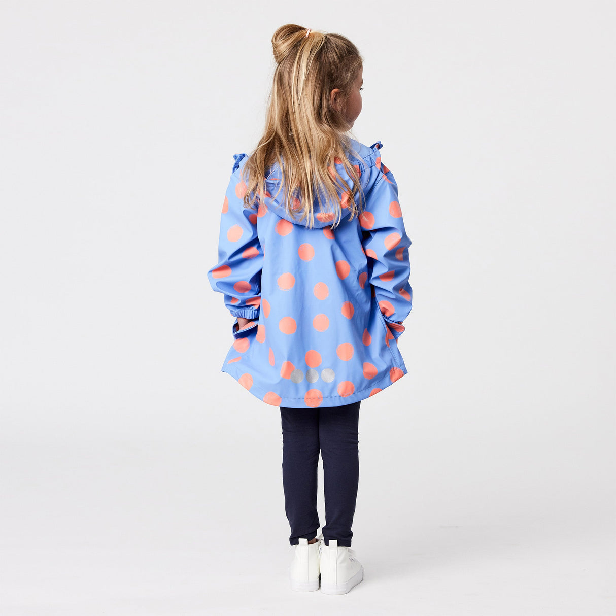 Cornflower Polka Dot Recycled Waterproof Raincoat - HoneyBug 