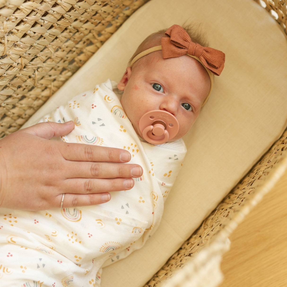 Stretch Knit Swaddle Blanket - Rainbows