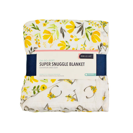 Royal Garden + Floral Alphabet Oh So Soft Muslin Super Snuggle Blanket - HoneyBug 