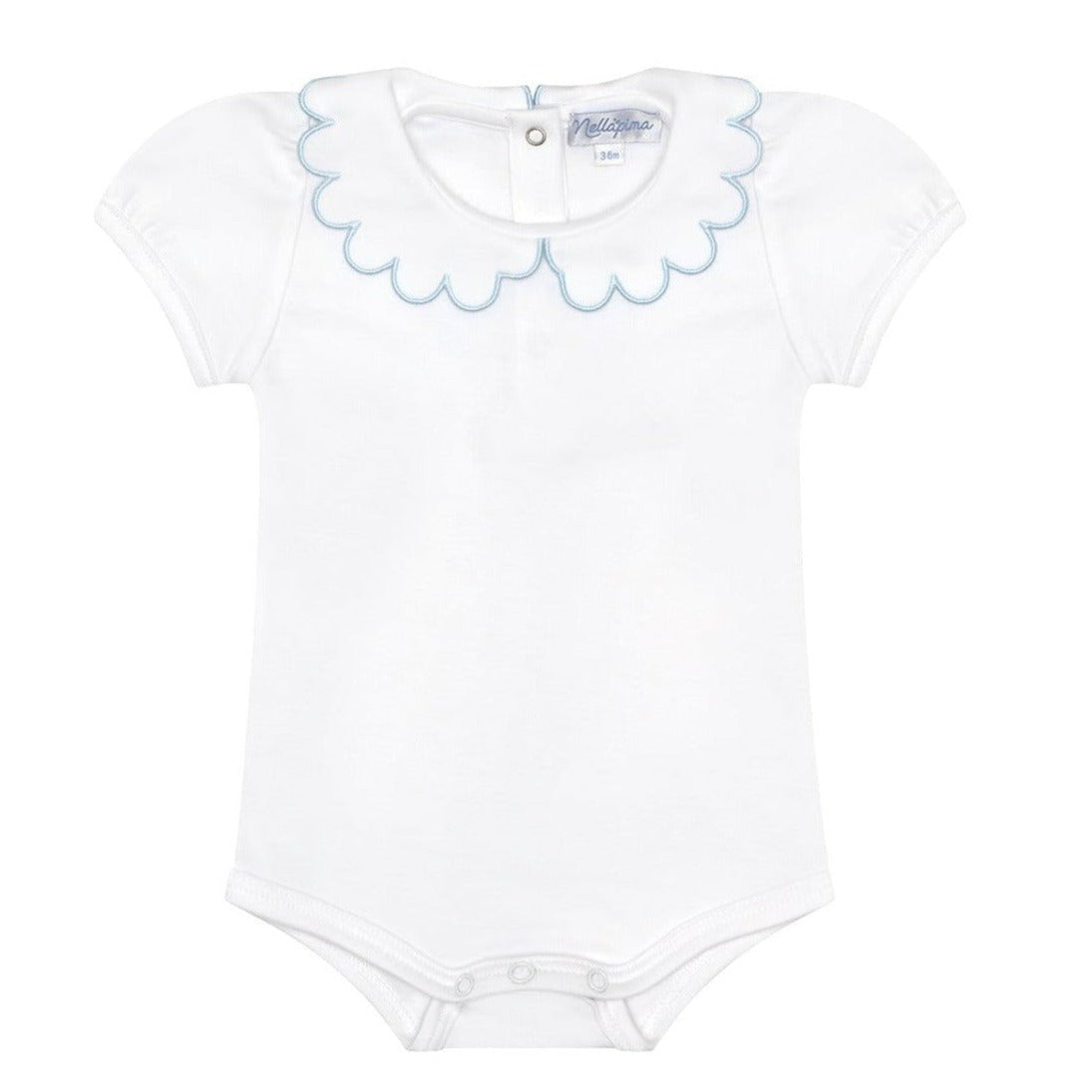 Nella Scallops Short Sleeve Onesie - HoneyBug 