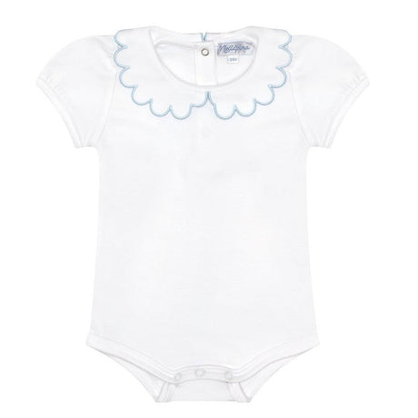 Nella Scallops Short Sleeve Onesie - HoneyBug 