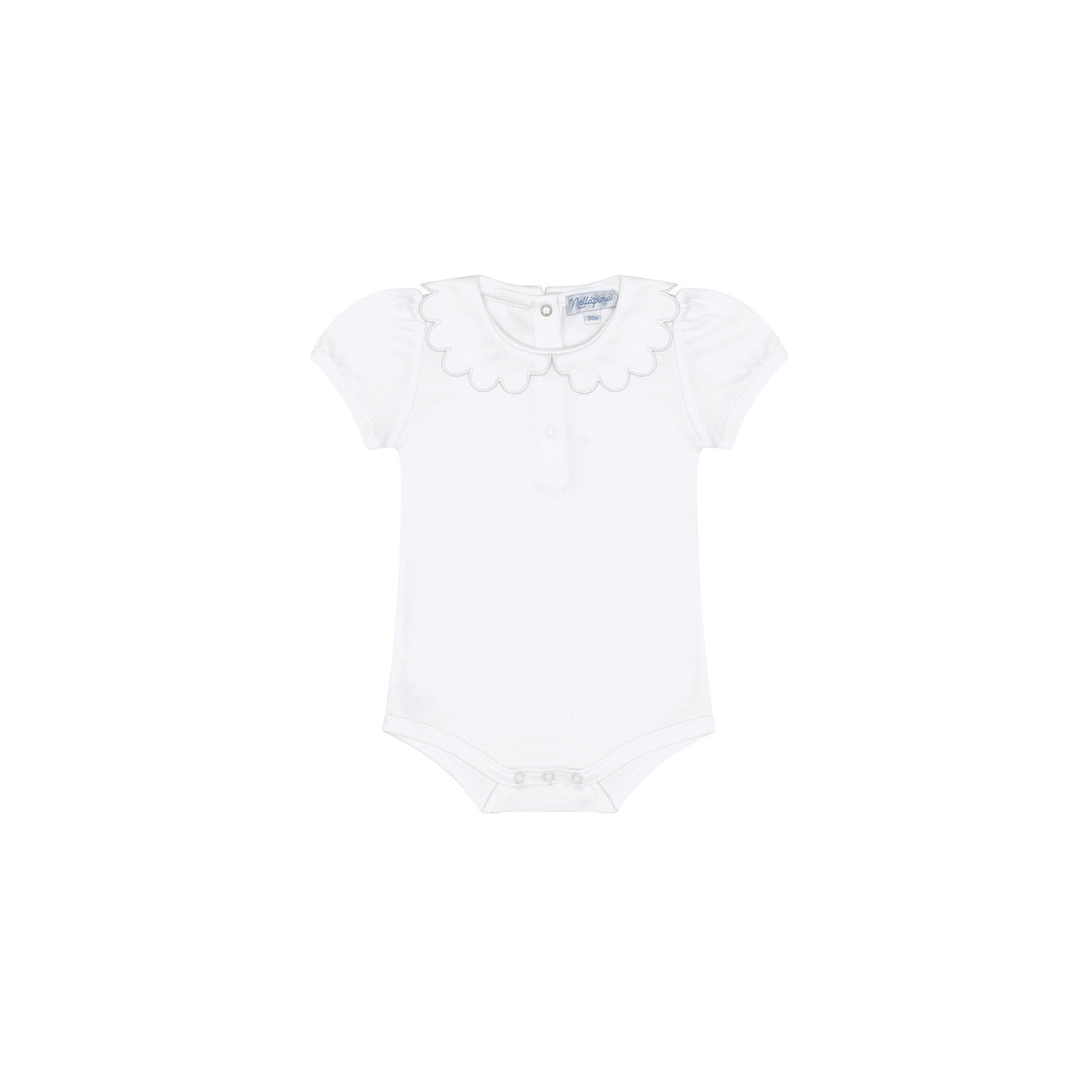 Nella Scallops Short Sleeve Onesie - HoneyBug 