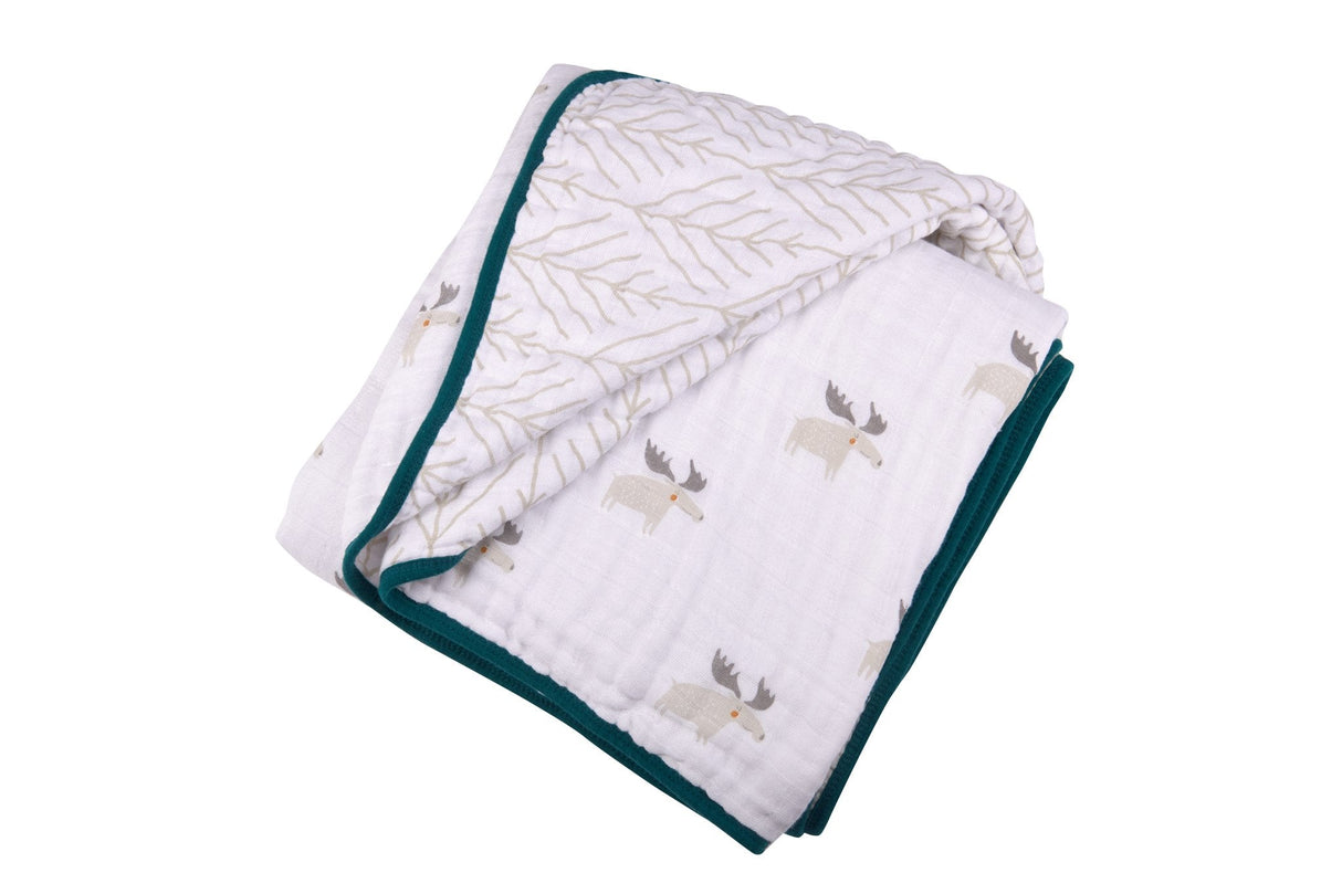 Mister Moose and Forest Arrow Cotton Muslin Newcastle Blanket - HoneyBug 