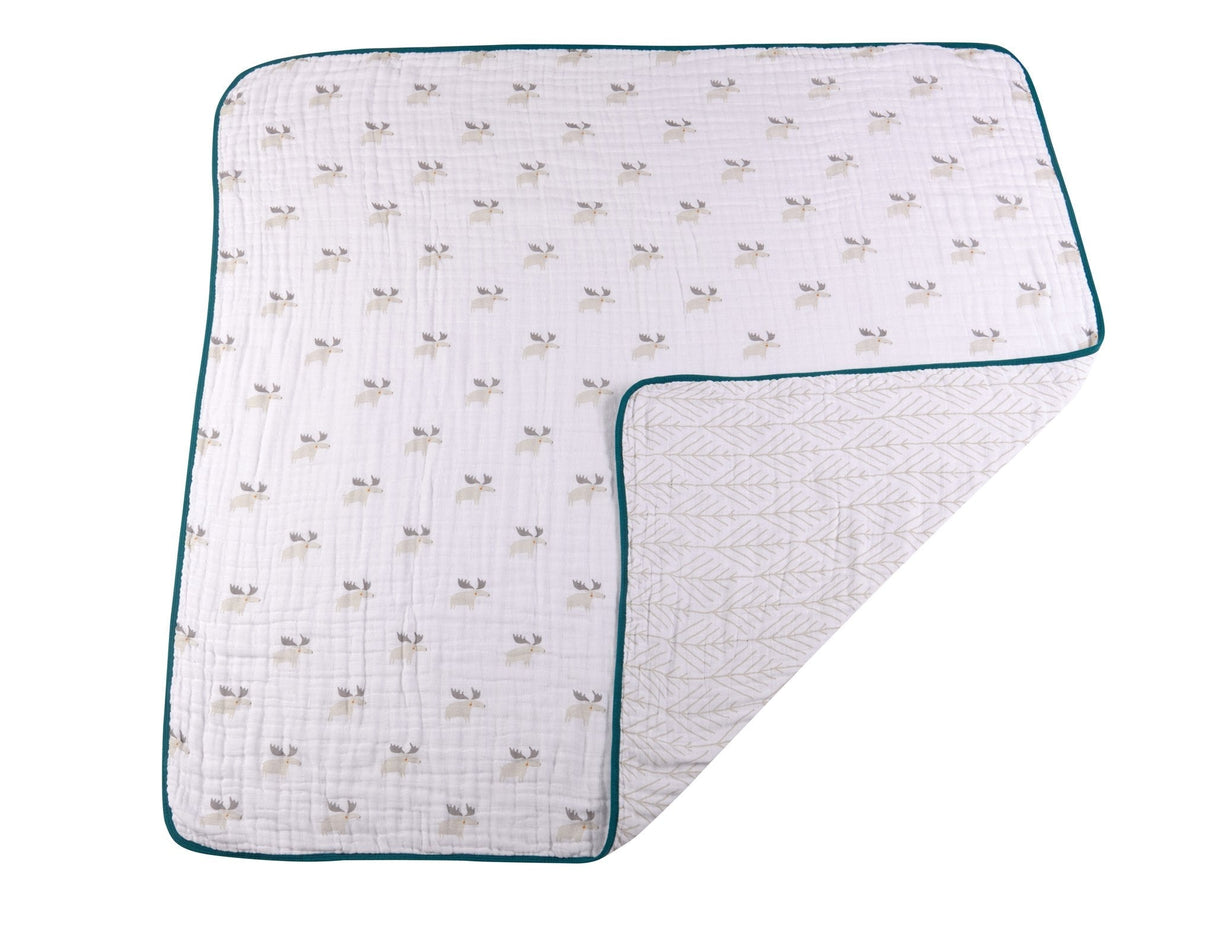 Mister Moose and Forest Arrow Cotton Muslin Newcastle Blanket - HoneyBug 