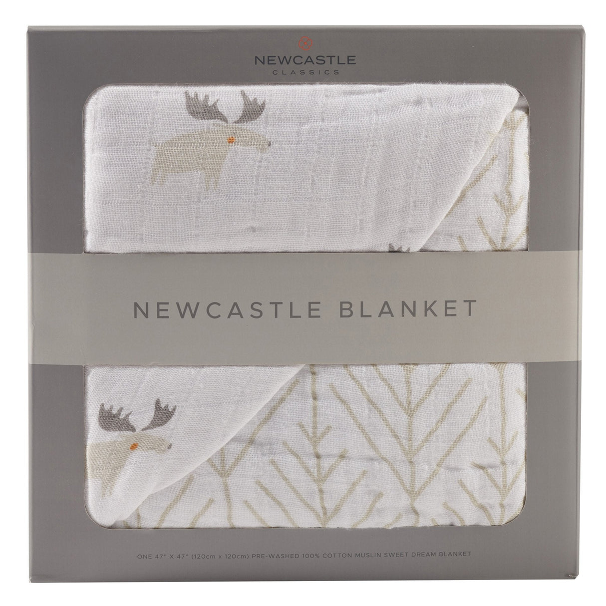Mister Moose and Forest Arrow Cotton Muslin Newcastle Blanket - HoneyBug 