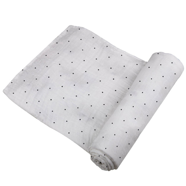 Black and White Polka Dot Bamboo Swaddle - HoneyBug 