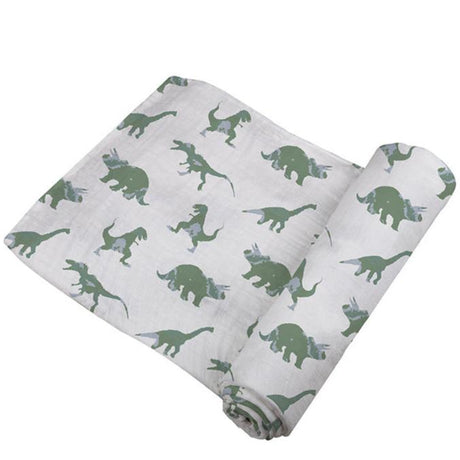 Granite Green Dinosaurs Cotton Swaddle - HoneyBug 