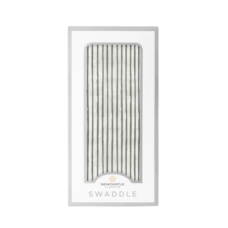 Sage Green Stripe Bamboo Swaddle - HoneyBug 