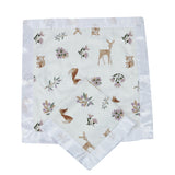 Sierra Fox and Deer Cotton Muslin Security Baby Blankie - HoneyBug 