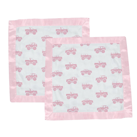 Pink Monster Trucks Bamboo Newcastle Blankie - HoneyBug 