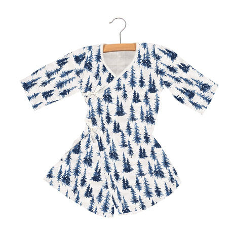 Indigo Forest Bamboo Newcastle Mini Wrap Dress - HoneyBug 