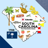 South Carolina State Tag Toy Crinkle Square That Teaches Facts