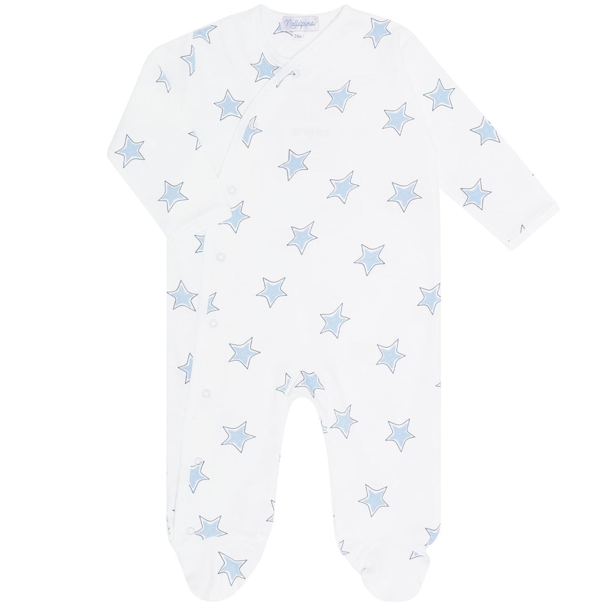 Blue Stars Print Crossover Footie