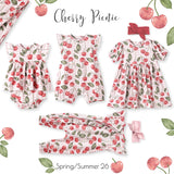 Cherry Picnic Bamboo Stroller Blanket for Baby Girls