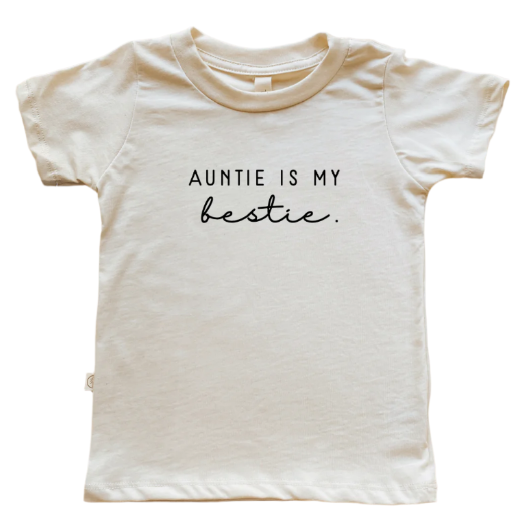 Toddler Crew Neck Tee | Auntie is My Bestie | Organic Cotton