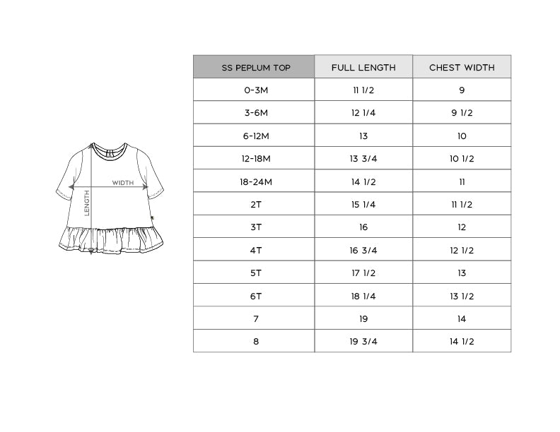 Short Sleeve Peplum Top - HoneyBug 