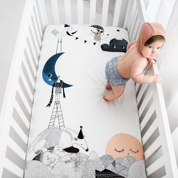 The Moon's Birthday Standard Size Crib Sheet - HoneyBug 