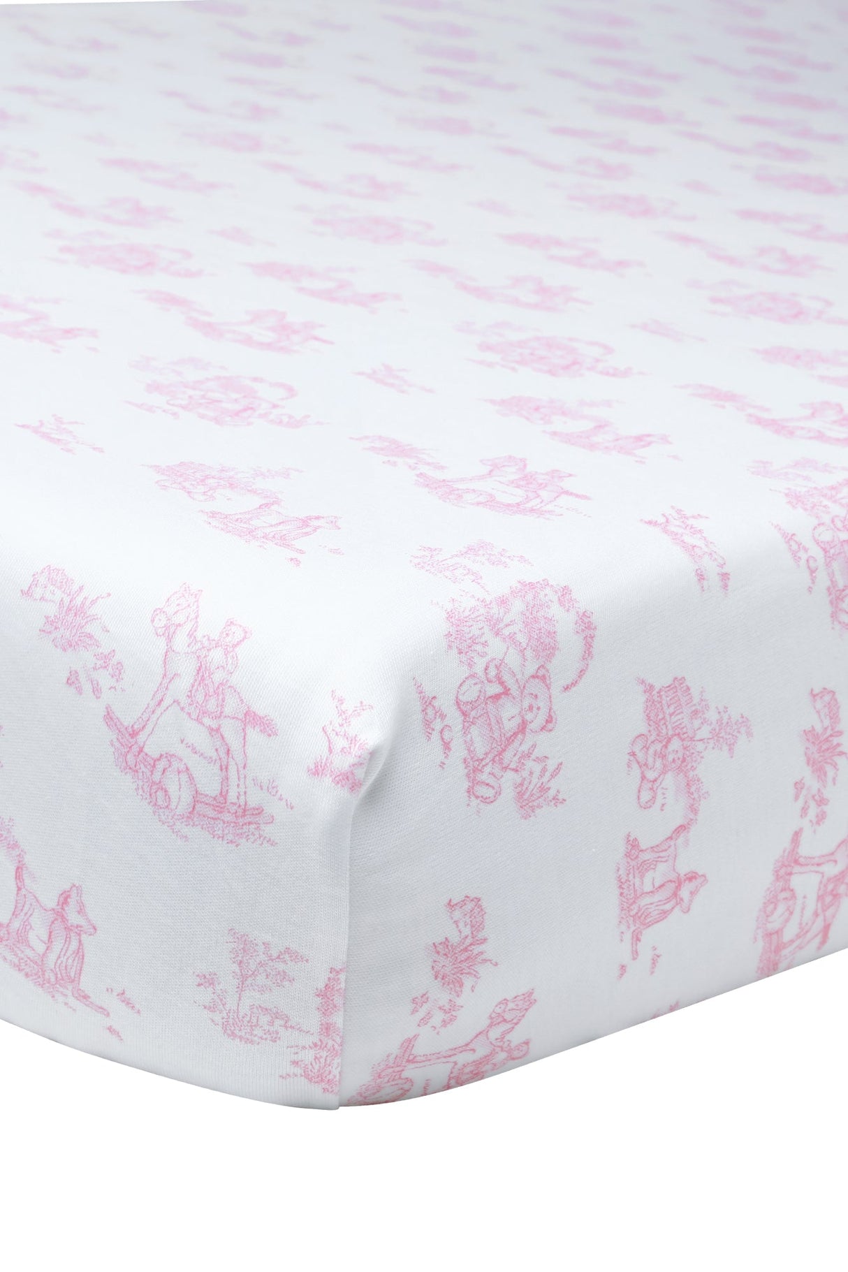Pink Toile Baby Crib Sheets - HoneyBug 