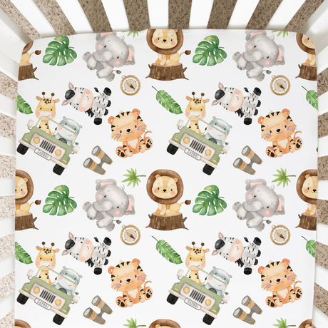 Fitted Crib Sheet - Safari