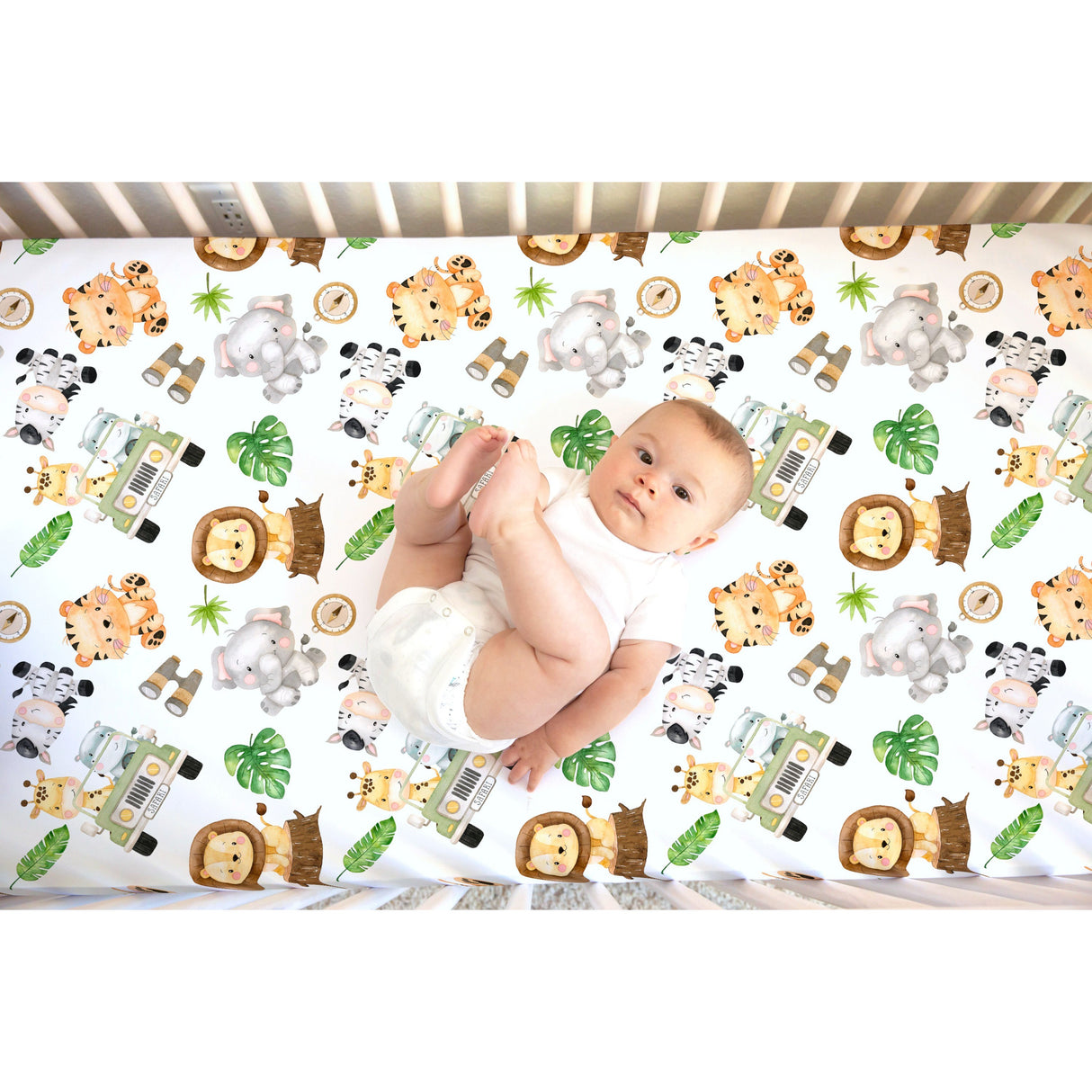 Fitted Crib Sheet - Safari