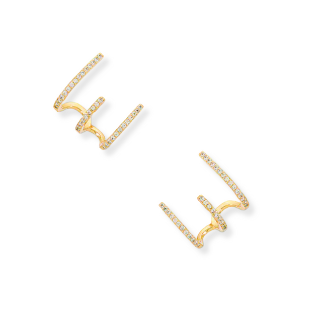 Cubic Zirconia Climber Earring - HoneyBug 