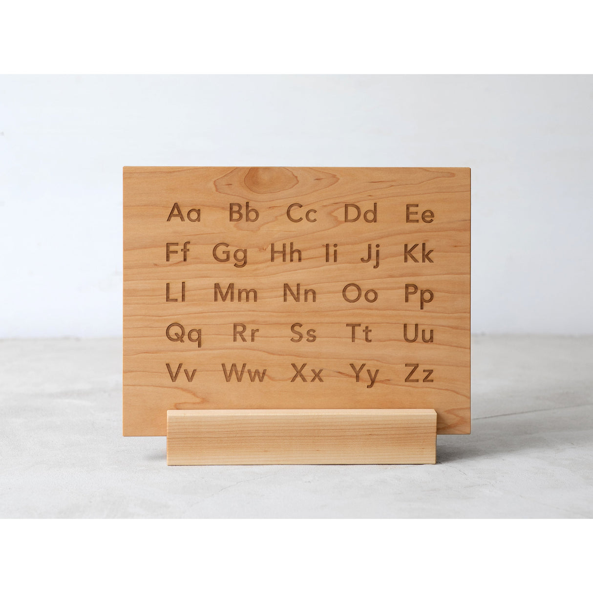 Wooden Alphabet Montessori Board and Tabletop Reference Chart • Modern Sans Serif - HoneyBug 