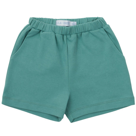 Sawyer Boys' Pima Cotton Play Shorts - Spruce Green - HoneyBug 