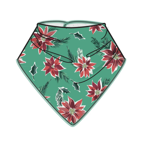 Bandana Bib - Poinsettia - HoneyBug 