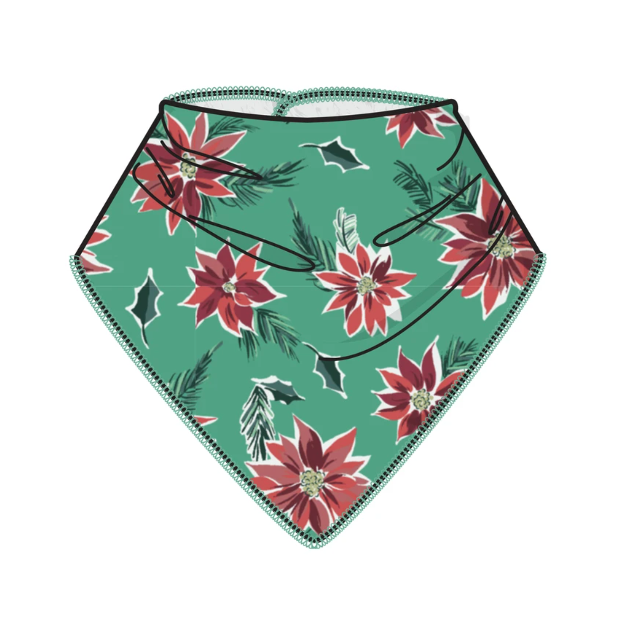 Bandana Bib - Poinsettia - HoneyBug 