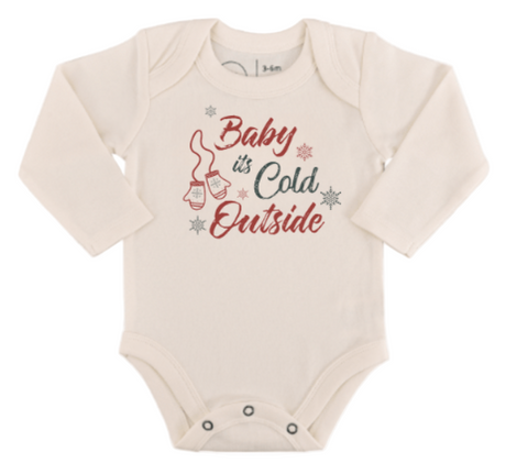 long sleeve graphic bodysuit | baby its cold outside - HoneyBug 