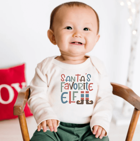 graphic bodysuit | santas favorite elf (long sleeve) - HoneyBug 