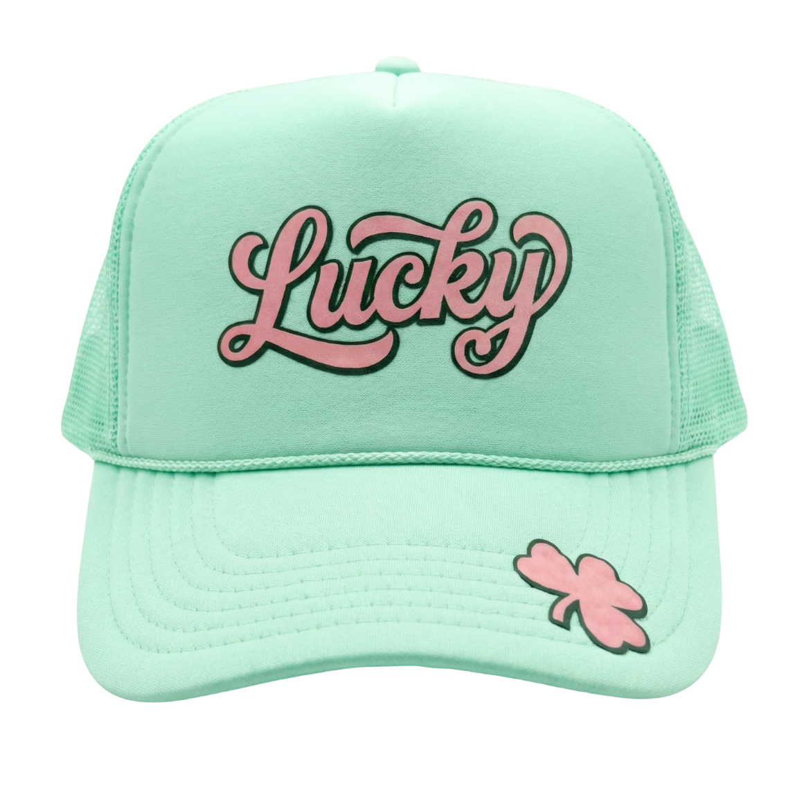 LUCKY ♡ printed trucker hat