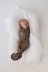 Bamboo Swaddle | Black & Brown Lightning Bolt