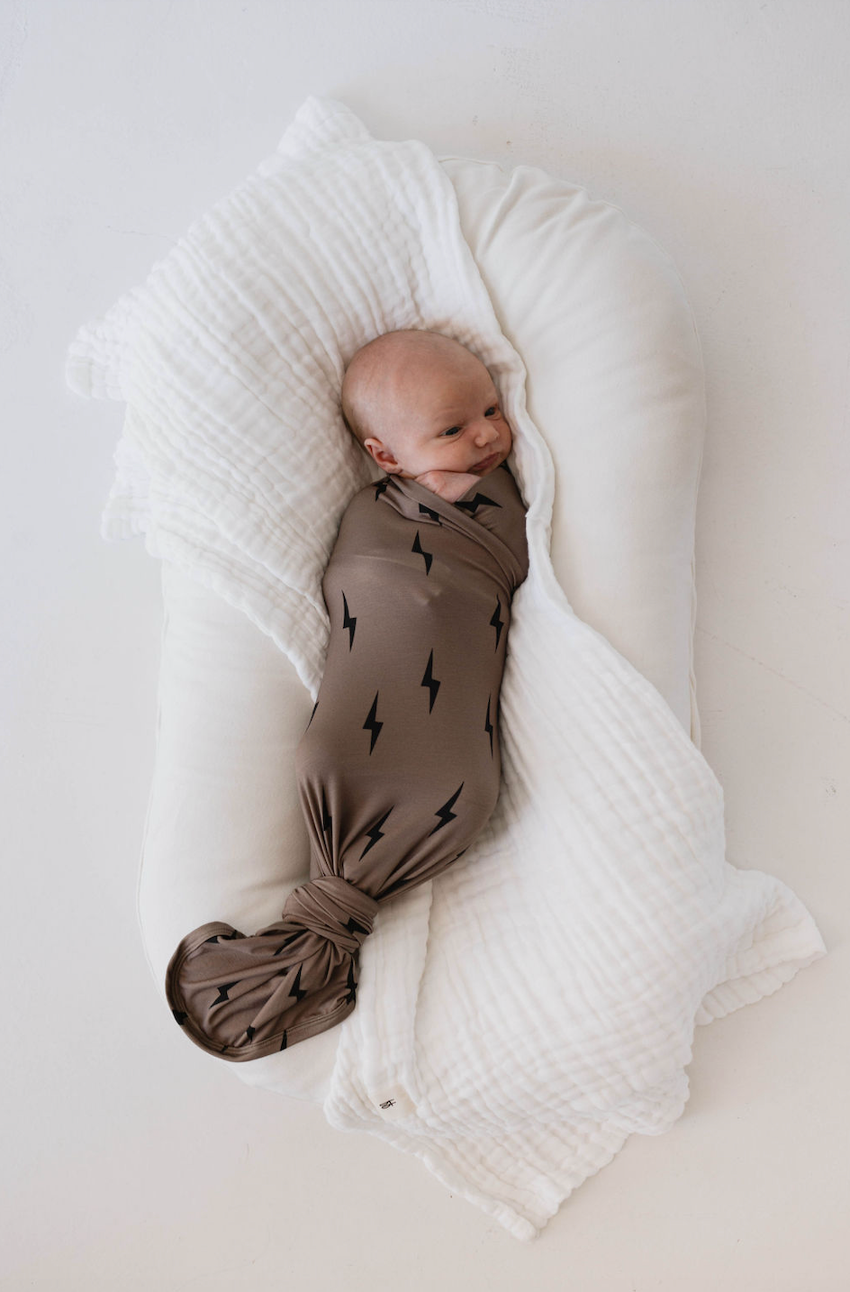 Bamboo Swaddle | Black & Brown Lightning Bolt