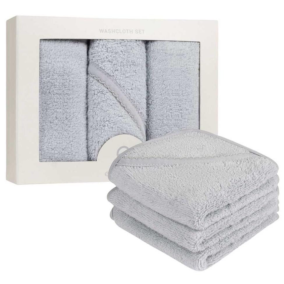 3 Pack Washcloth Set - Misty Blue