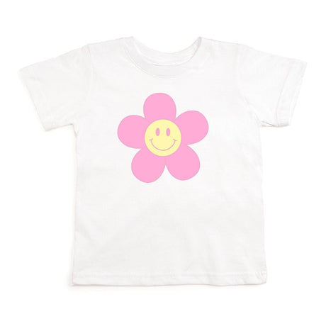 Daisy Smiley Short Sleeve T-Shirt - White - HoneyBug 