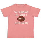 Football Sundays With Daddy Short Sleeve T-Shirt - Dusty Rose