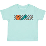 Happy Skater Dude Short Sleeve T-Shirt - Aqua - HoneyBug 